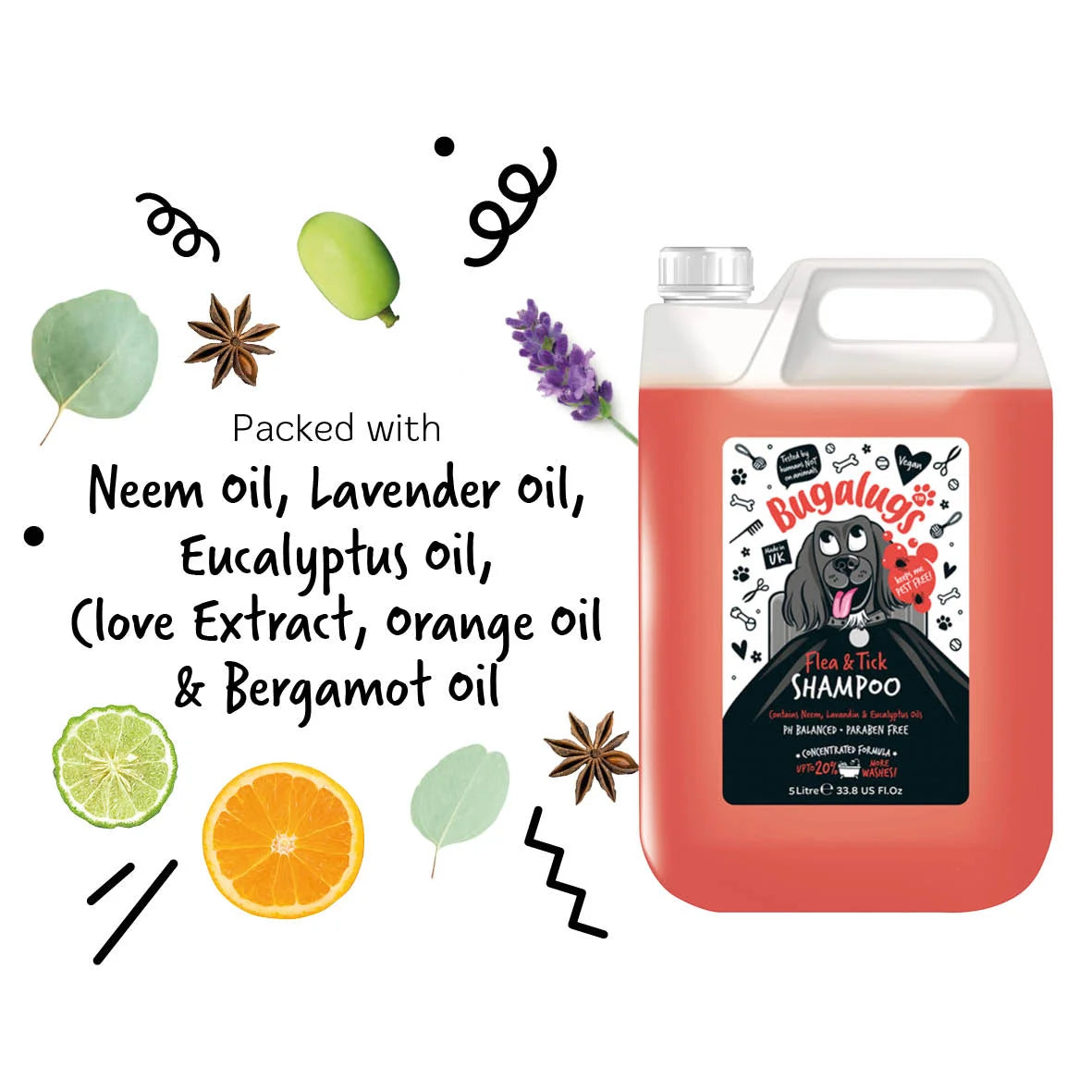 Bugalugs Flea & Tick Dog Shampoo 5 Litre