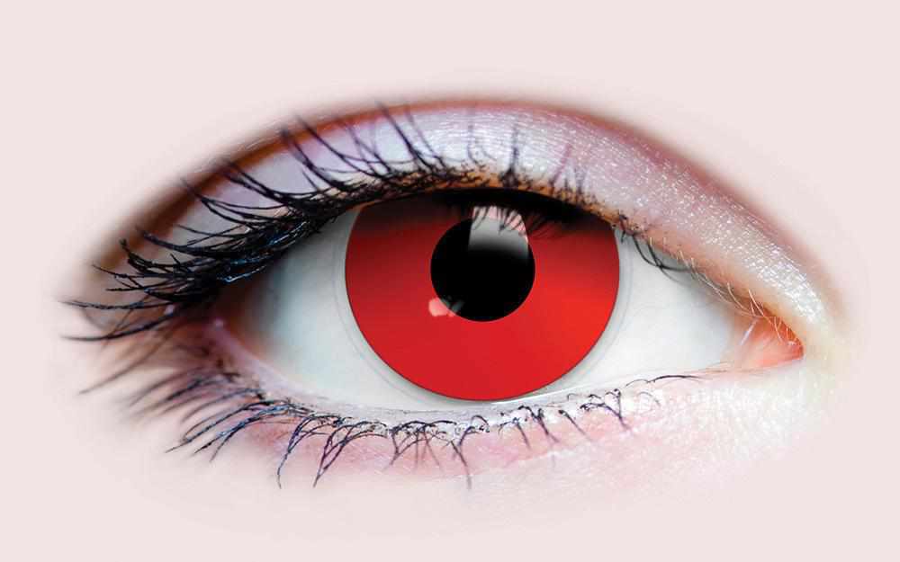 Red Colored contact lenses, Halloween Cosplay, color contacts, krazy lens, fancy lens, circle lens.