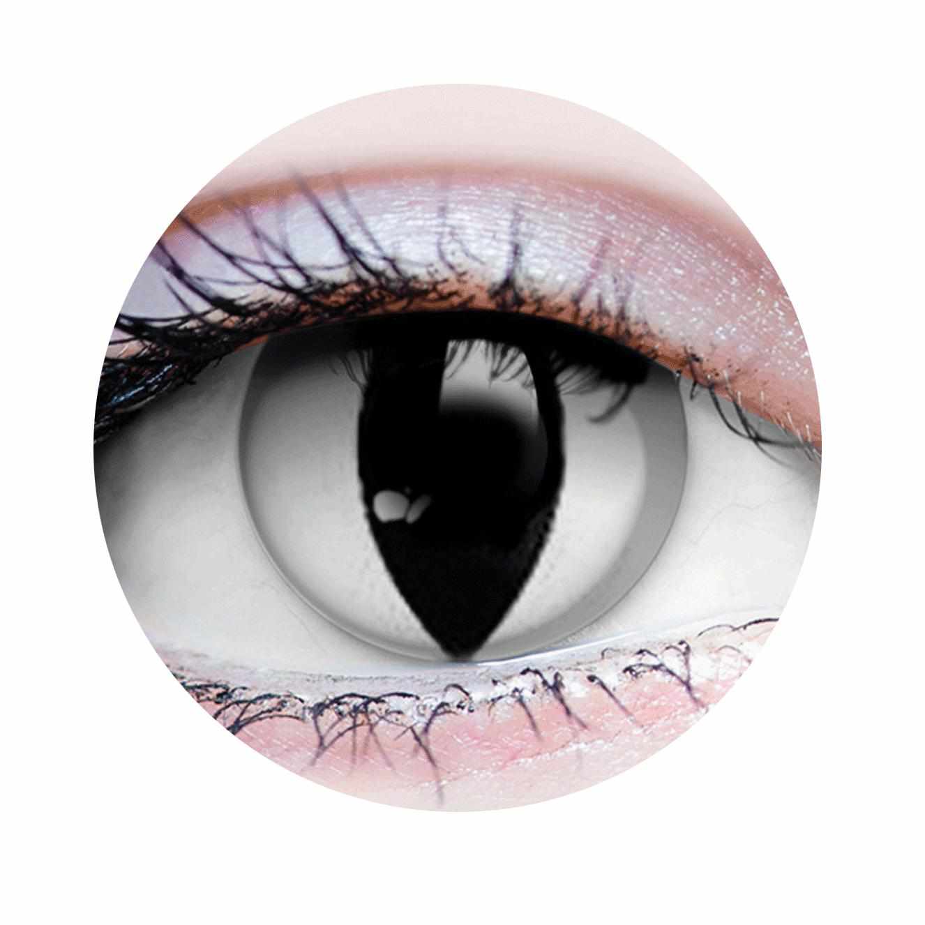 White Snake Eye Contact Lenses, White Cat Eye Contacts