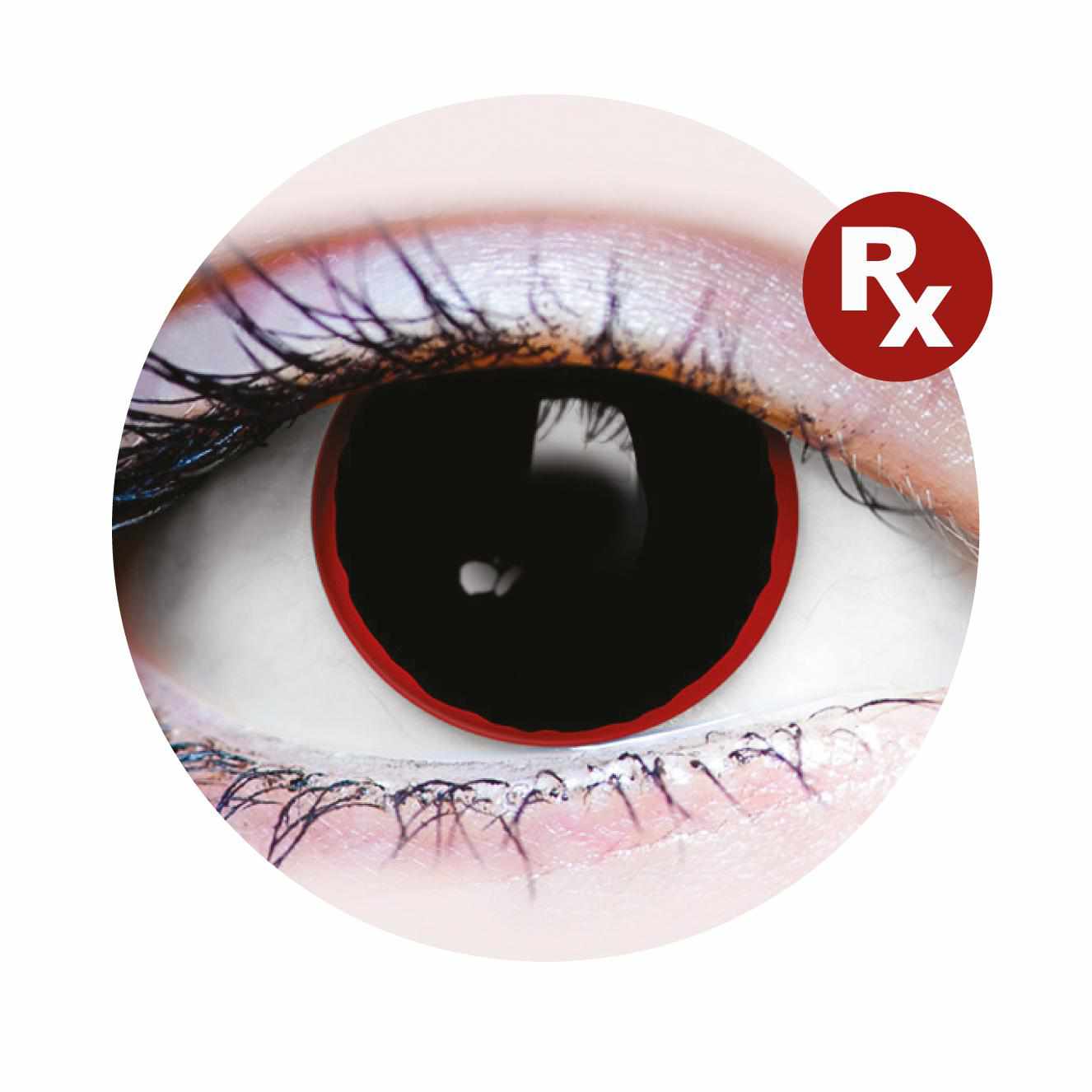 Red, Black Colored contact lenses, Halloween Cosplay, color contacts, krazy lens, fancy lens, circle lens.