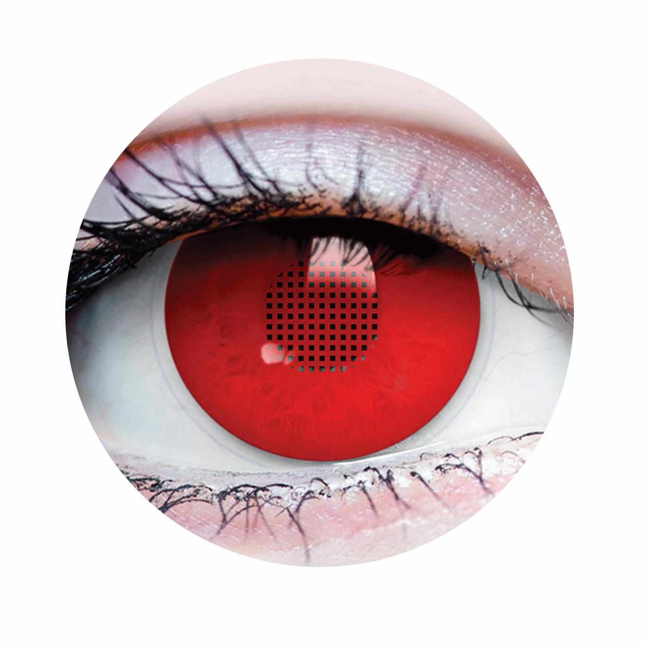 Red Blind Contact Lenses, Red Mesh Contact Lenses