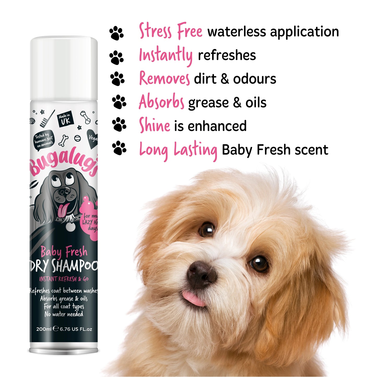 Bugalugs Baby Fresh Dry Shampoo 200ml