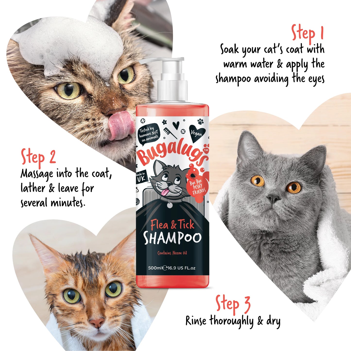 Bugalugs Cat Flea & Tick Dog Shampoo 500ml