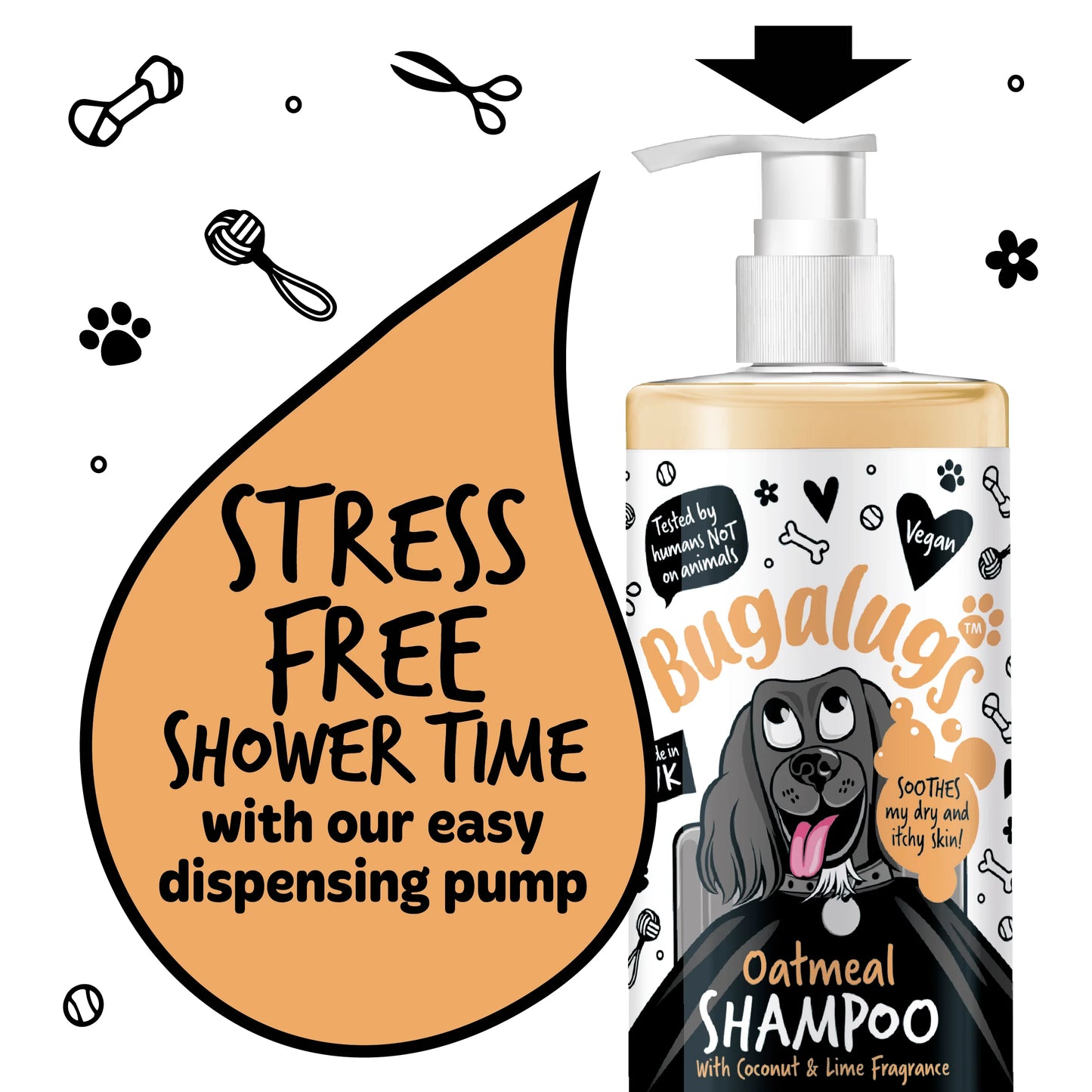 Bugalugs Oatmeal Dog Shampoo 500ml