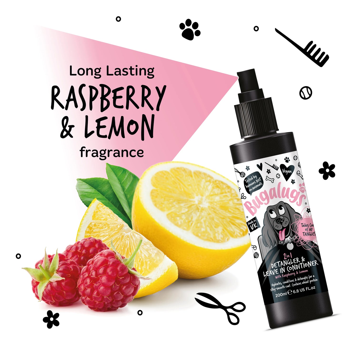 Bugalugs Detangling & Conditioning Spray 200ml (Raspberry & Lemon)
