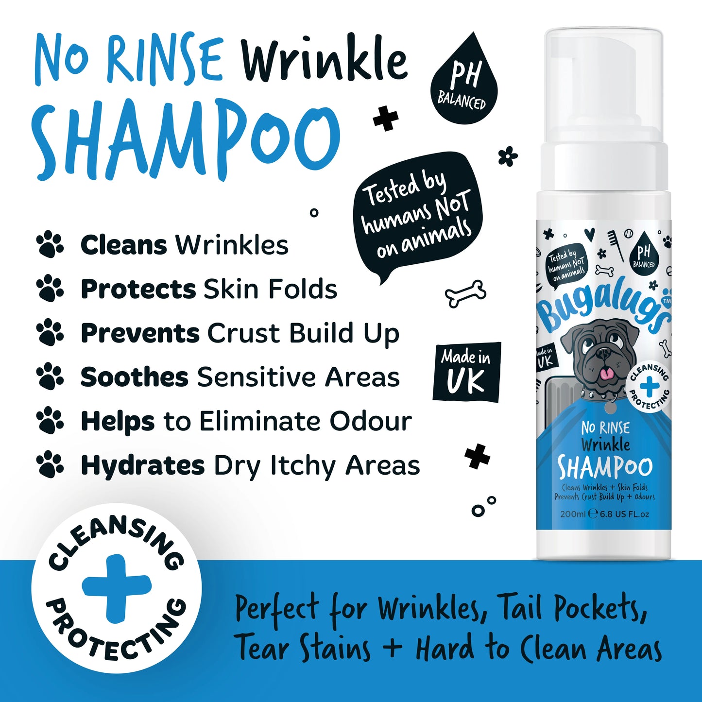 Bugalugs Wrinkle No Rinse Shampoo 200ml