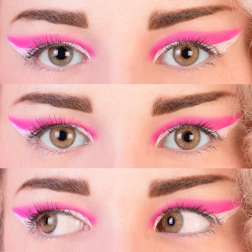 Brown colored contact lenses, coloured contact lenses, color contacts, circle lens.