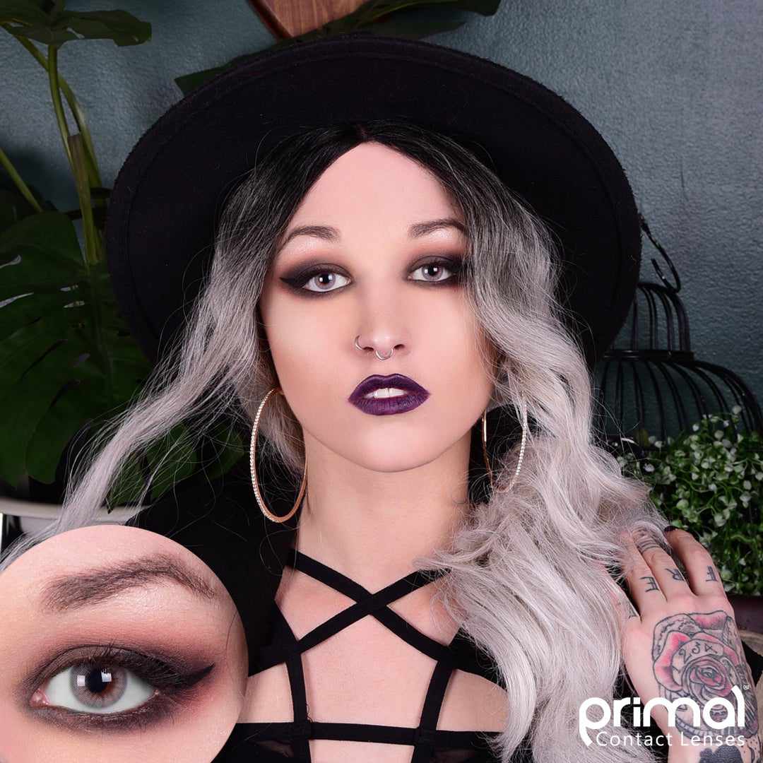 Grey colored contact lenses, coloured contact lenses, color contacts, circle lens.