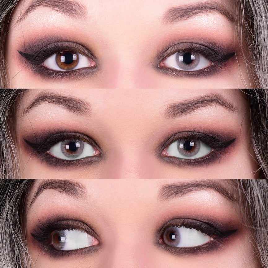 Grey colored contact lenses, coloured contact lenses, color contacts, circle lens.