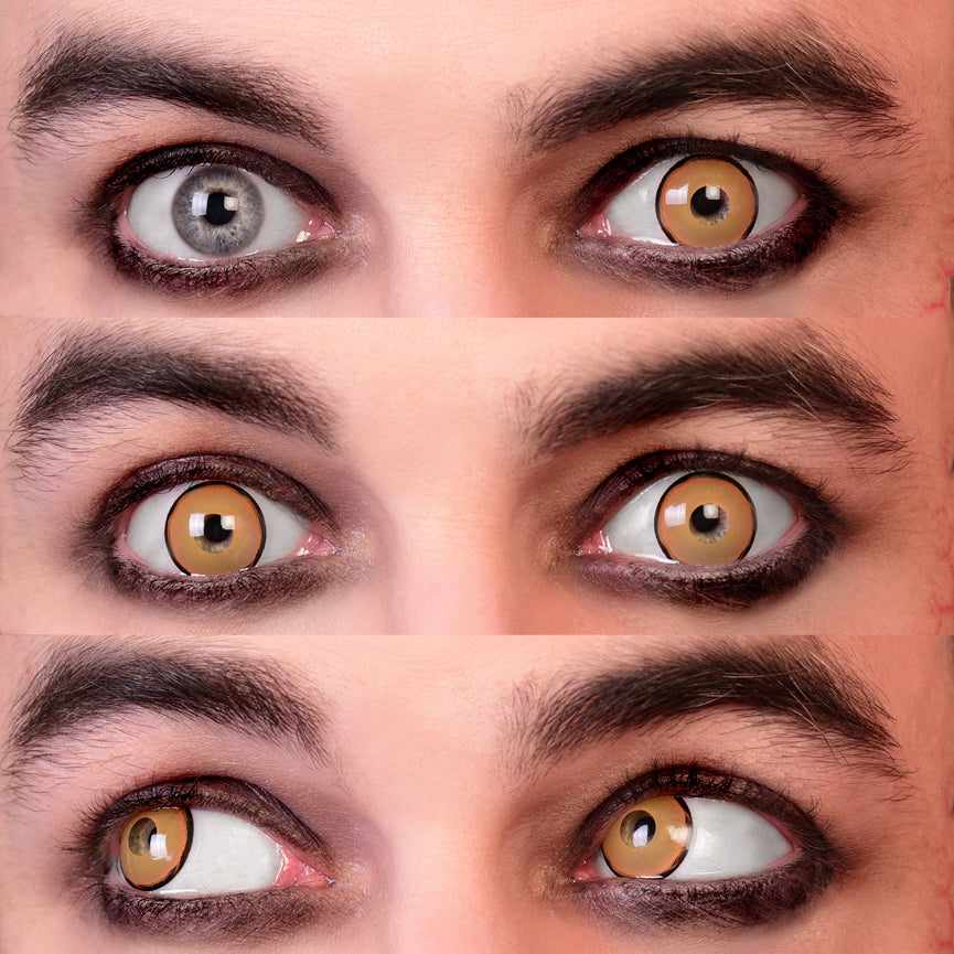 Yellow colored contact lenses, coloured contact lenses, color contacts, circle lens.