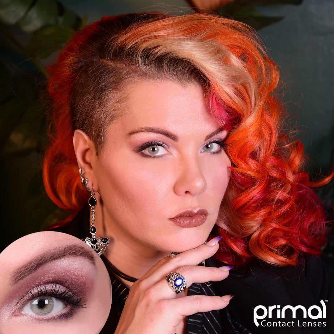 Grey colored contact lenses, coloured contact lenses, color contacts, circle lens.