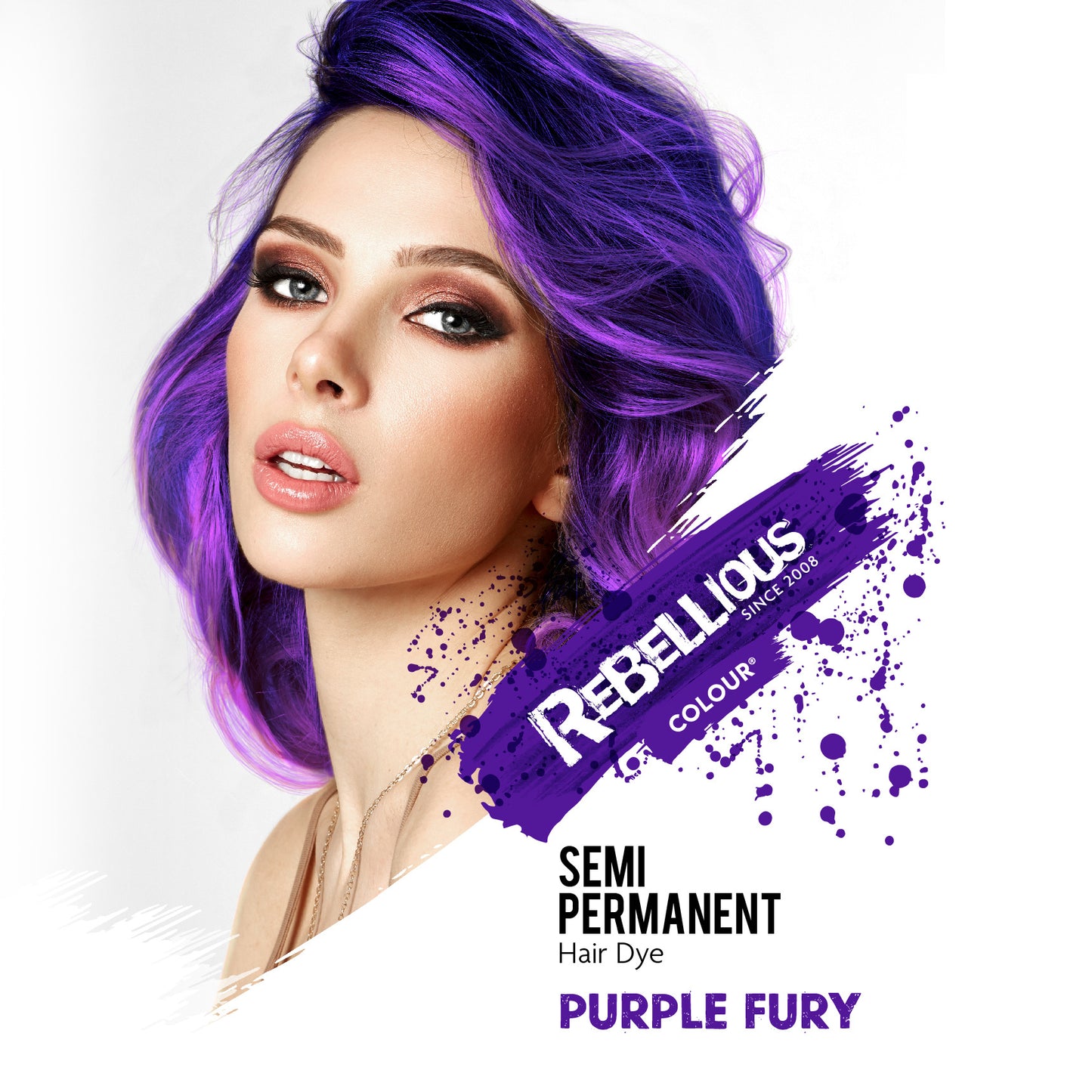 Rebellious Purple Fury Semi-Permanent Hair Dye 100ml