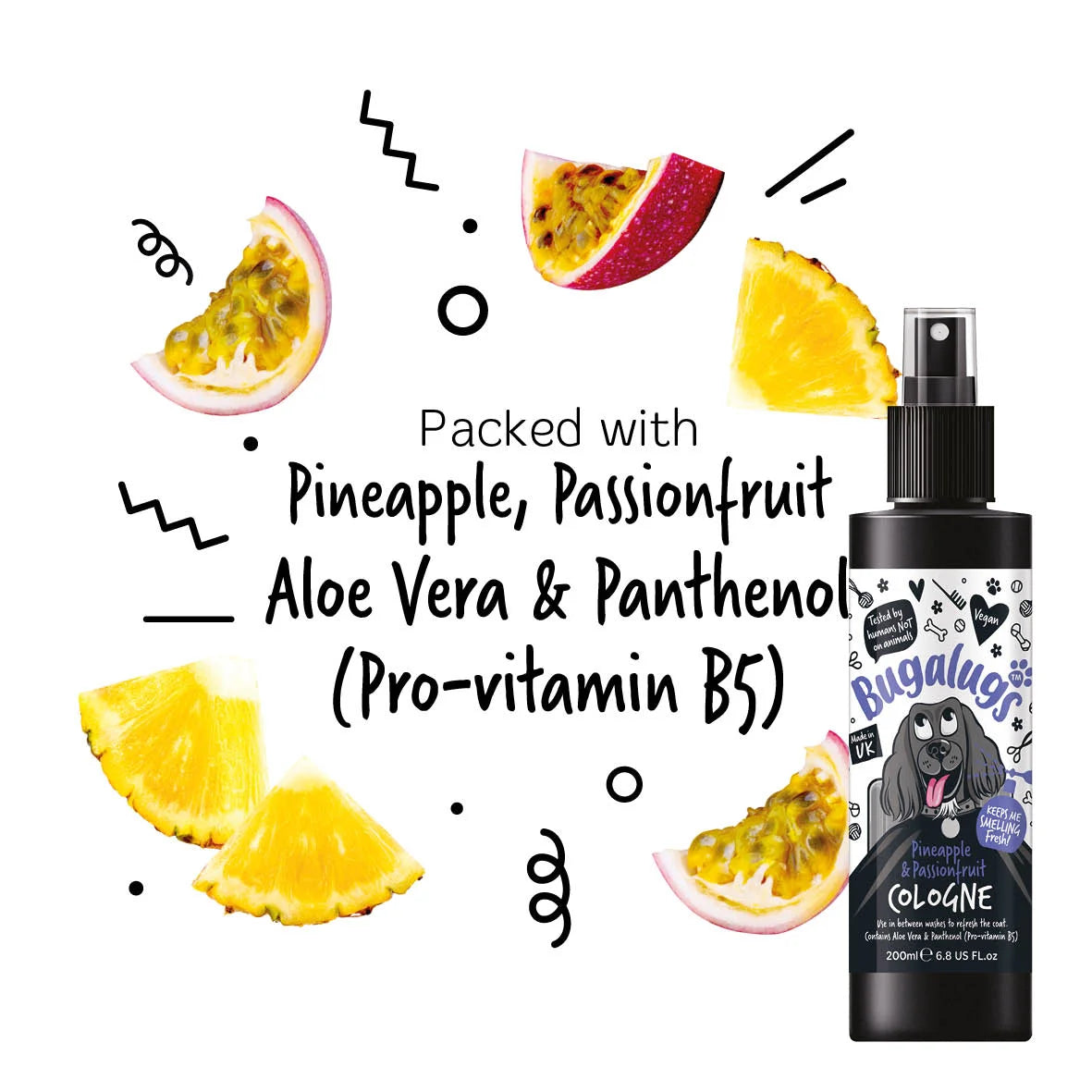 Bugalugs Pineapple & Passionfruit Dog Cologne 200ml