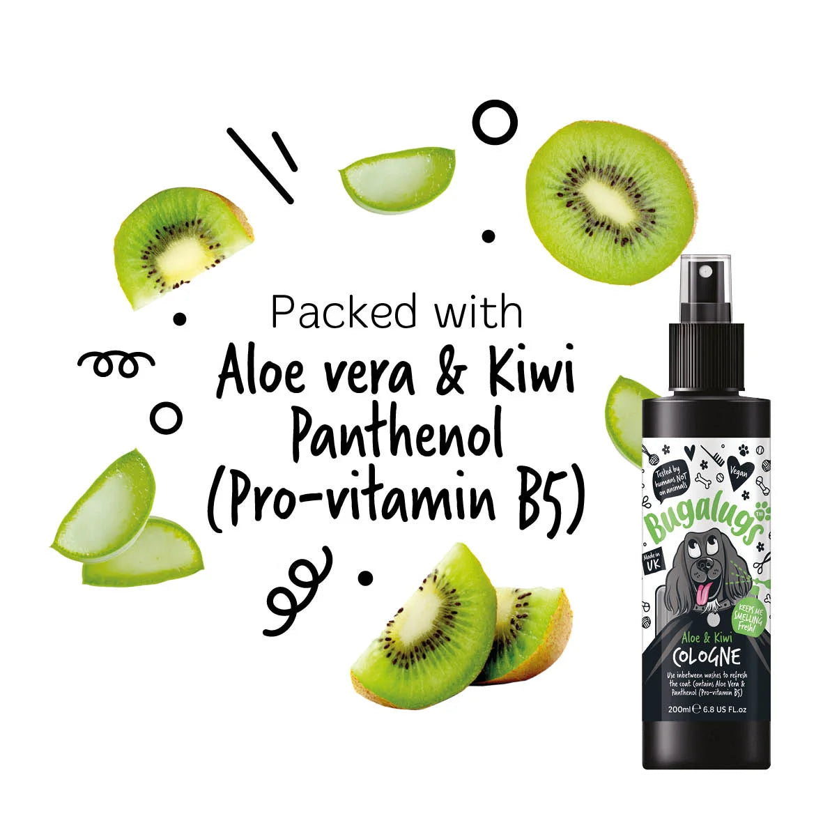 Bugalugs Aloe & Kiwi Dog Cologne 200ml