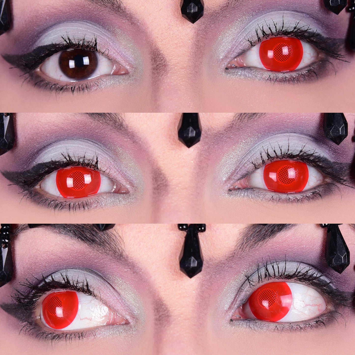 Red Blind Contact Lenses, Red Mesh Contact Lenses