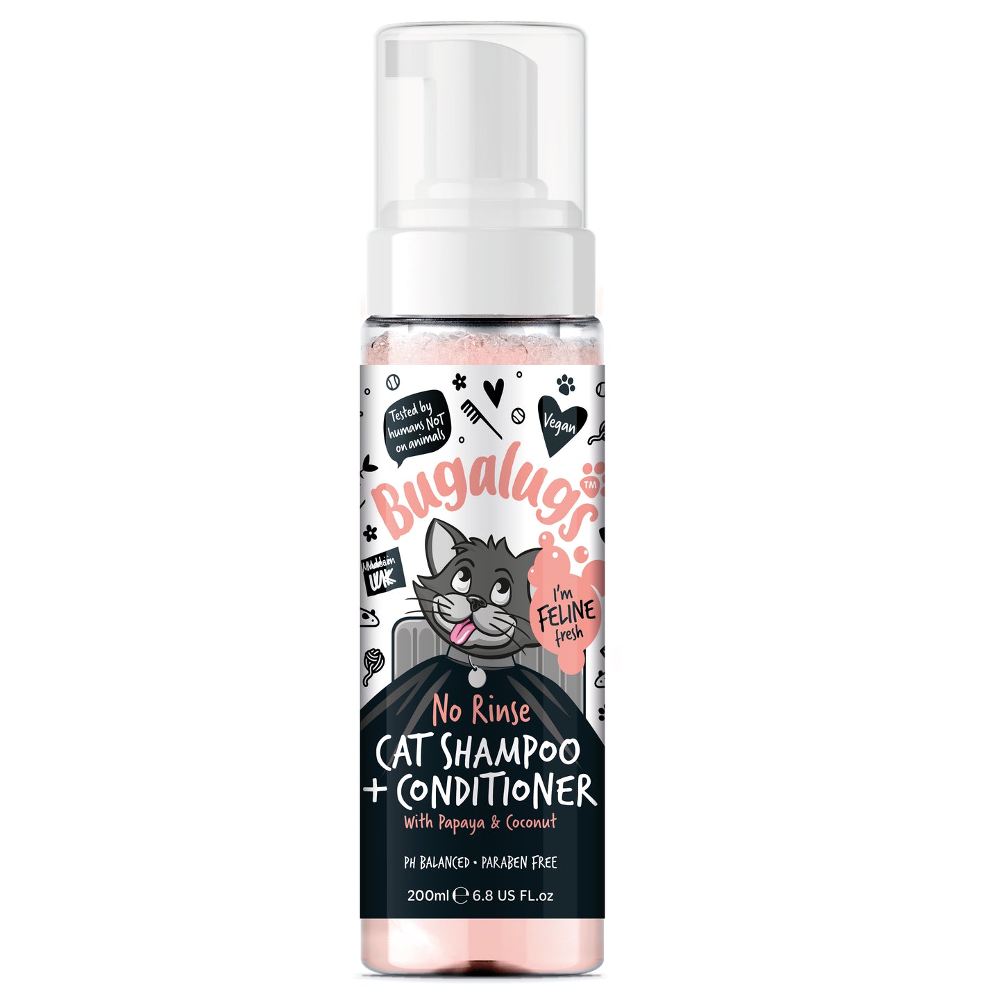 Bugalugs 2 in 1 Papaya & Coconut Cat Shampoo 250ml