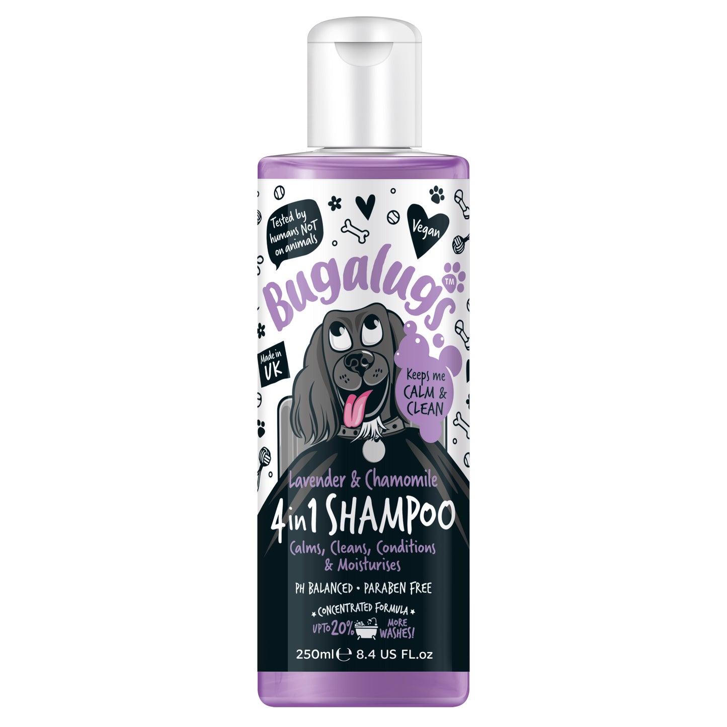 Bugalugs 4 In 1 (Lavender & Chamomile) Dog Shampoo 250ml