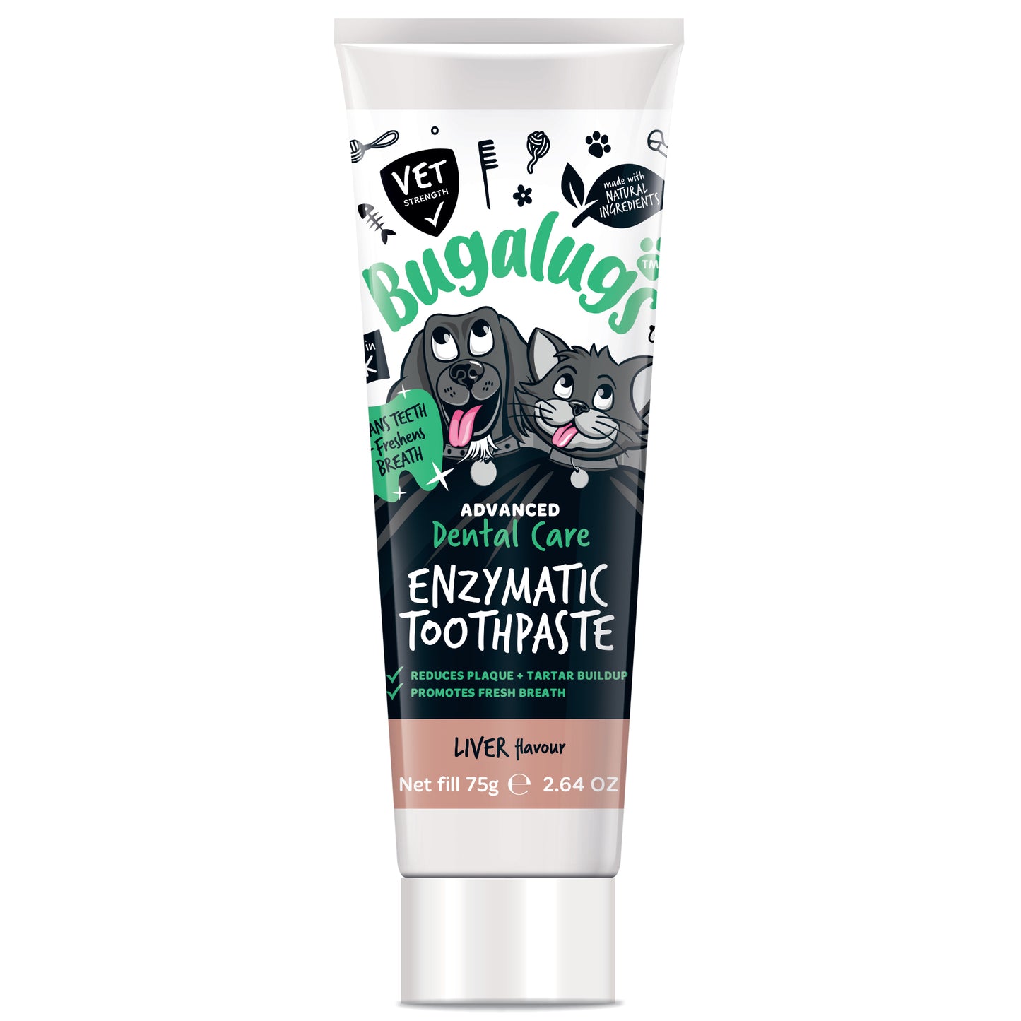 Bugalugs Advanced Dental Care Enzymatic Toothpaste (Liver Flavour) for Dogs & Cats