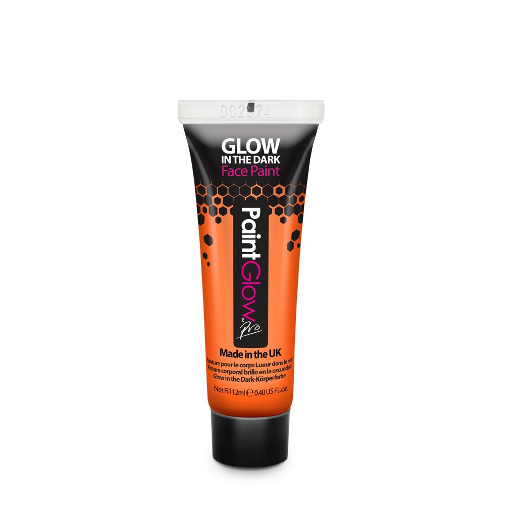 PaintGlow UV Glow In The Dark Face Paint Orange 12ml