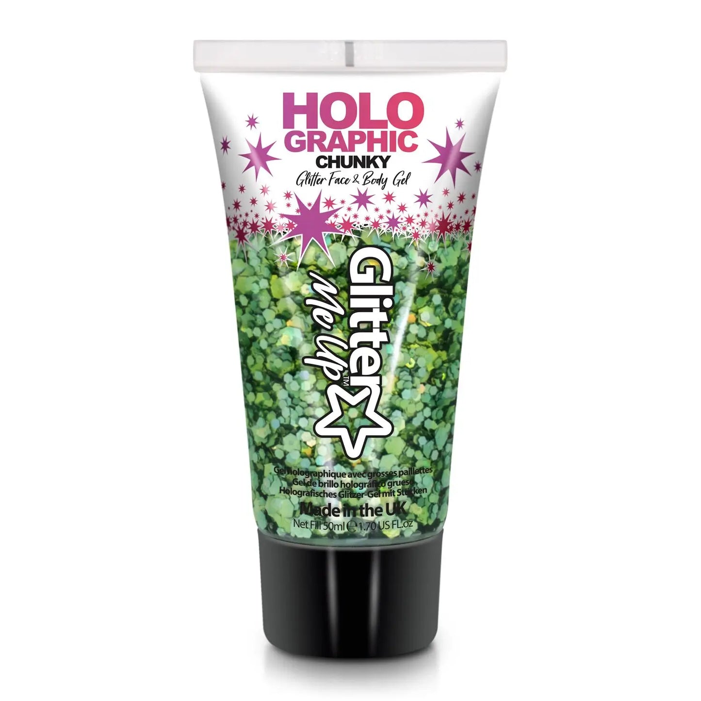 Glitter Me Up Holographic Chunky Glitter Gel Green Envy 50ml