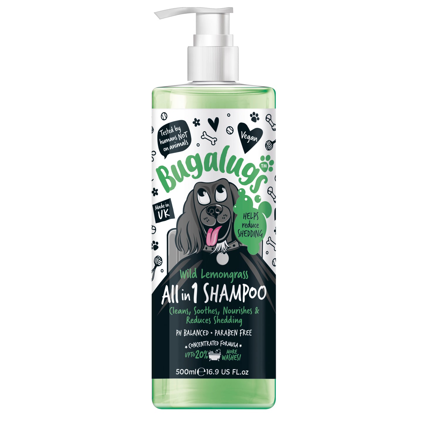 Bugalugs All in 1 (Wild Lemongrass) Dog Shampoo 500ml