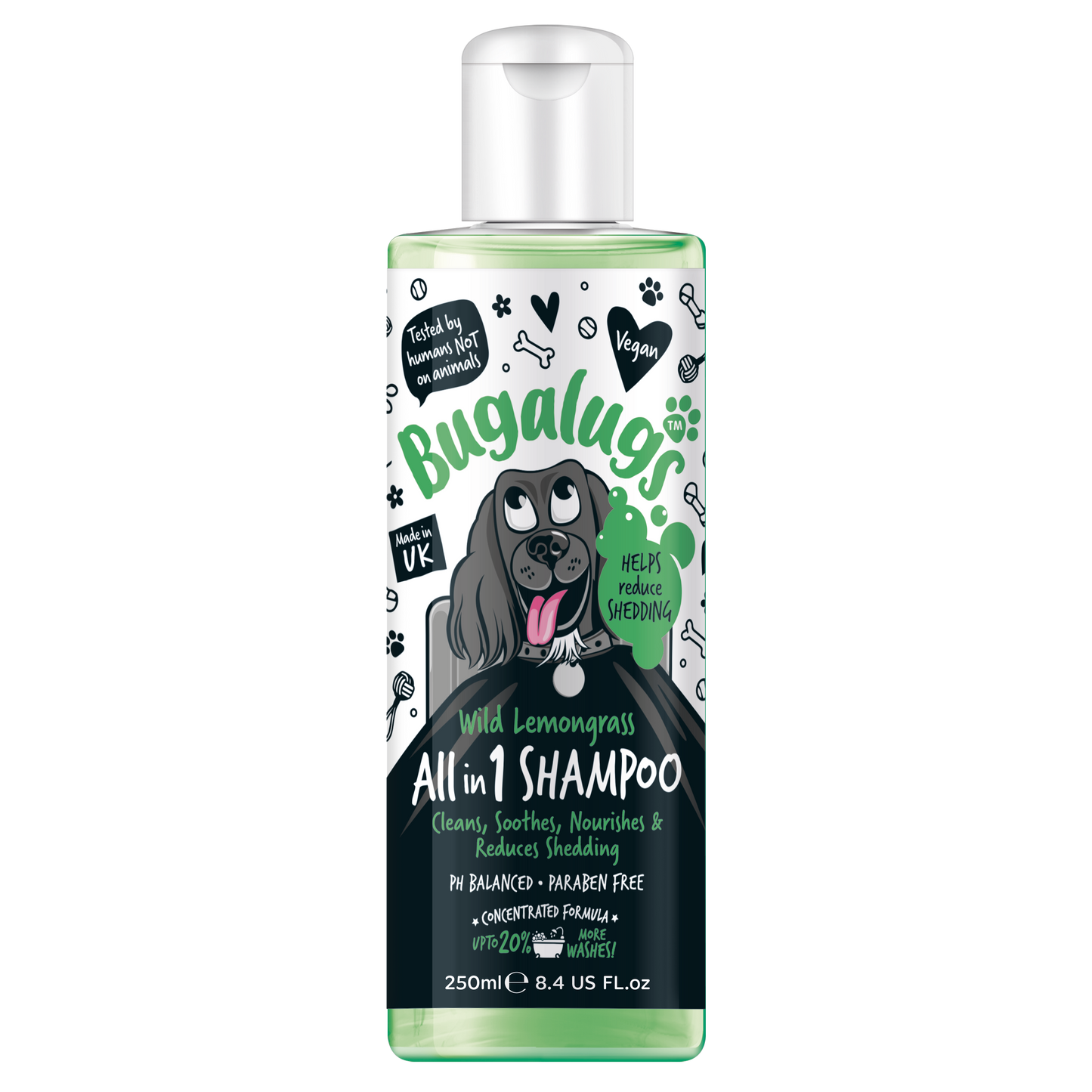 Bugalugs All in 1 (Wild Lemongrass) Dog Shampoo 250ml