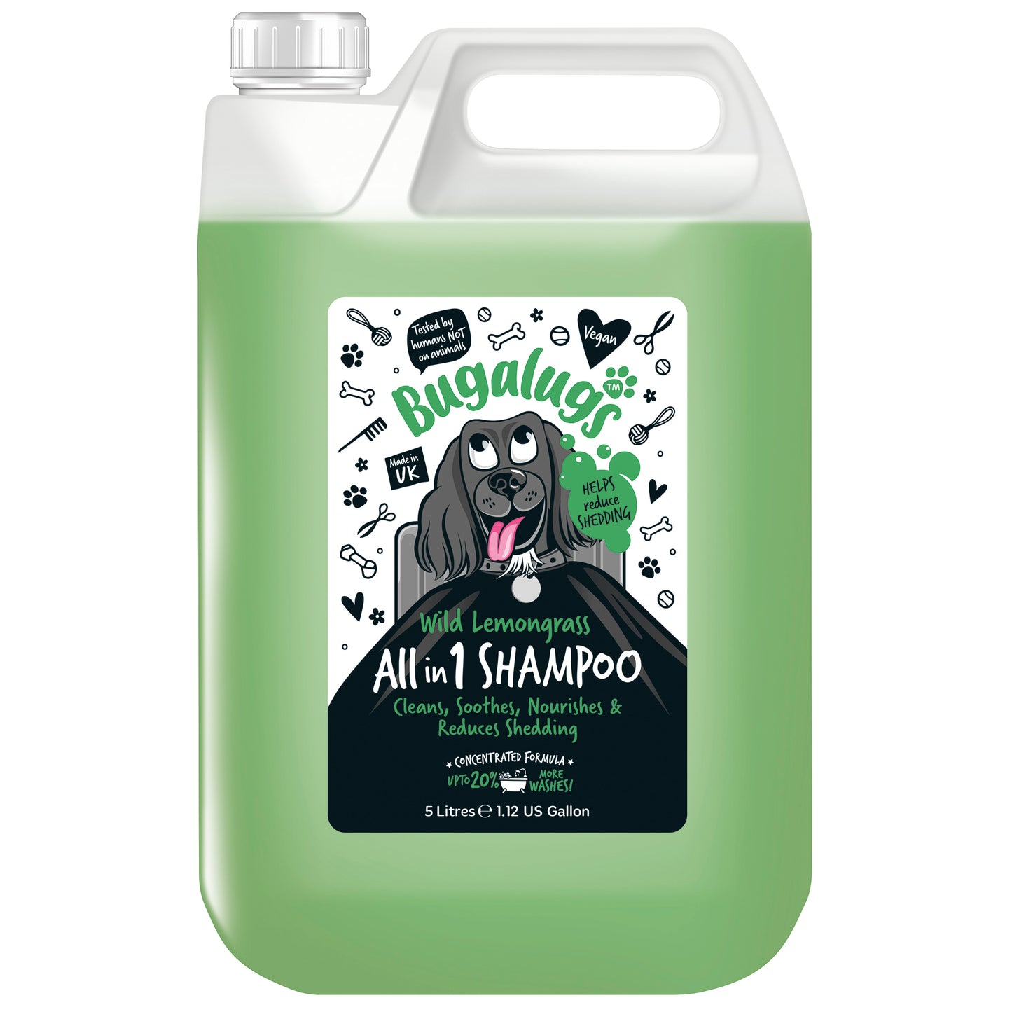Bugalugs All in 1 (Wild Lemongrass) Dog Shampoo 5 Litre