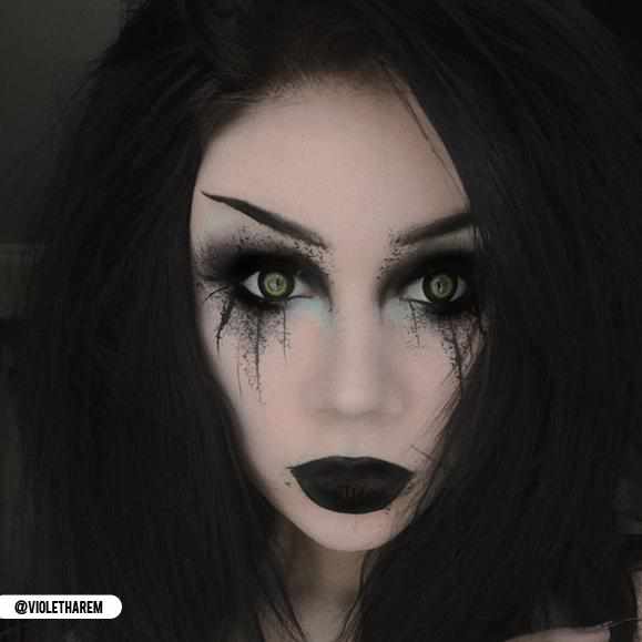 Yellow, Black Colored contact lenses, Halloween Cosplay color contacts, krazy lens, fancy lens, circle lens