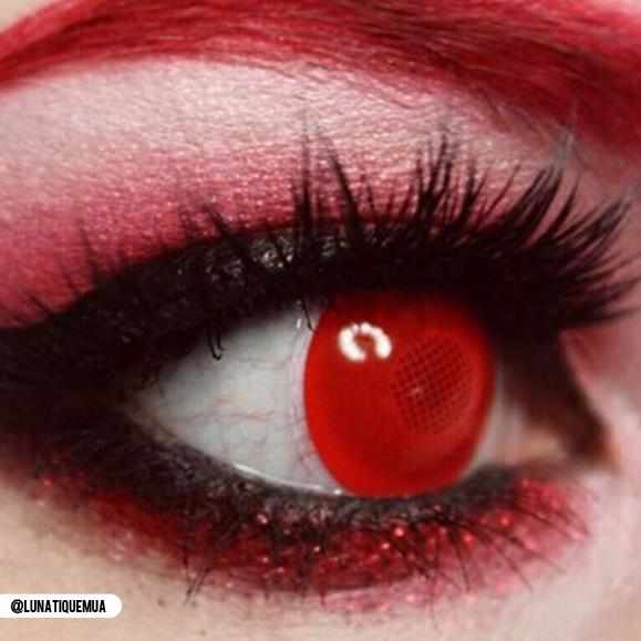 Red Blind Contact Lenses, Red Mesh Contact Lenses