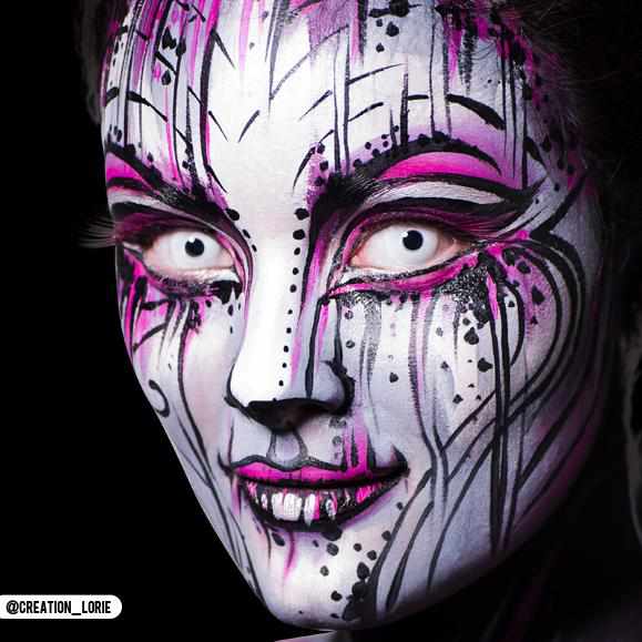 White Colored contact lenses, Halloween Cosplay, color contacts, krazy lens, fancy lens, circle lens.