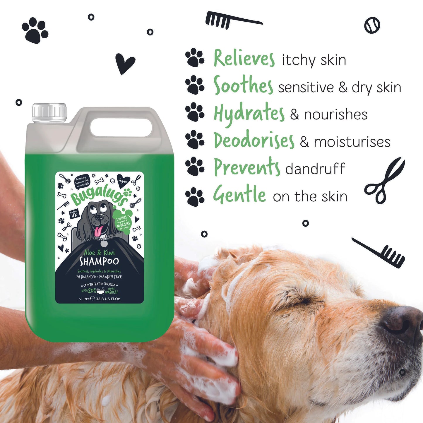 Bugalugs Soothing Aloe & Kiwi Shampoo 5 Litre