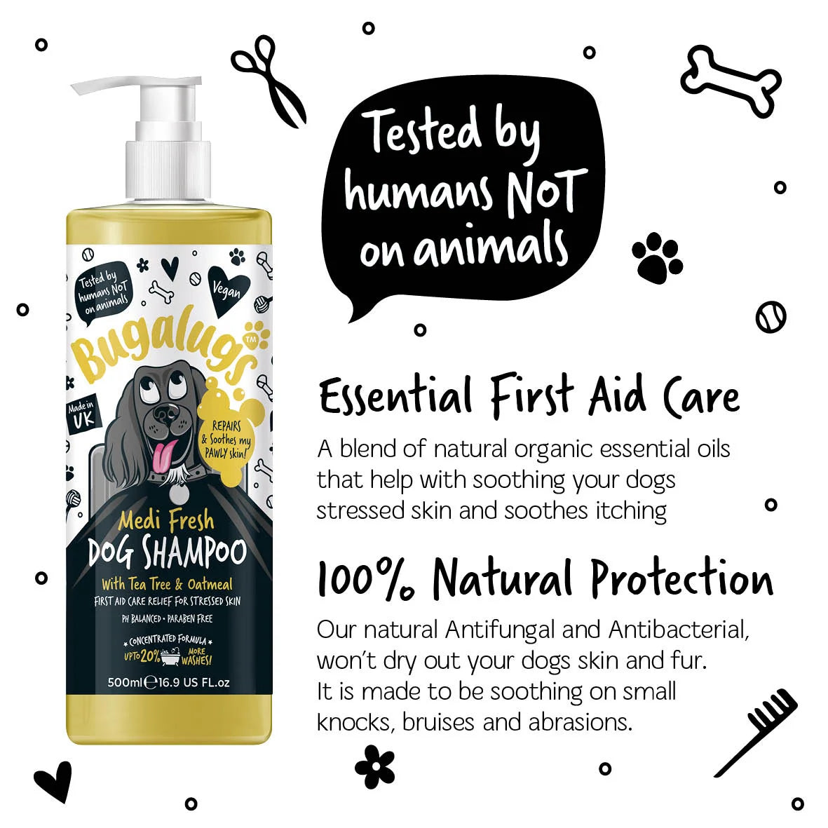 Bugalugs Medi Fresh Dog Shampoo 500ml