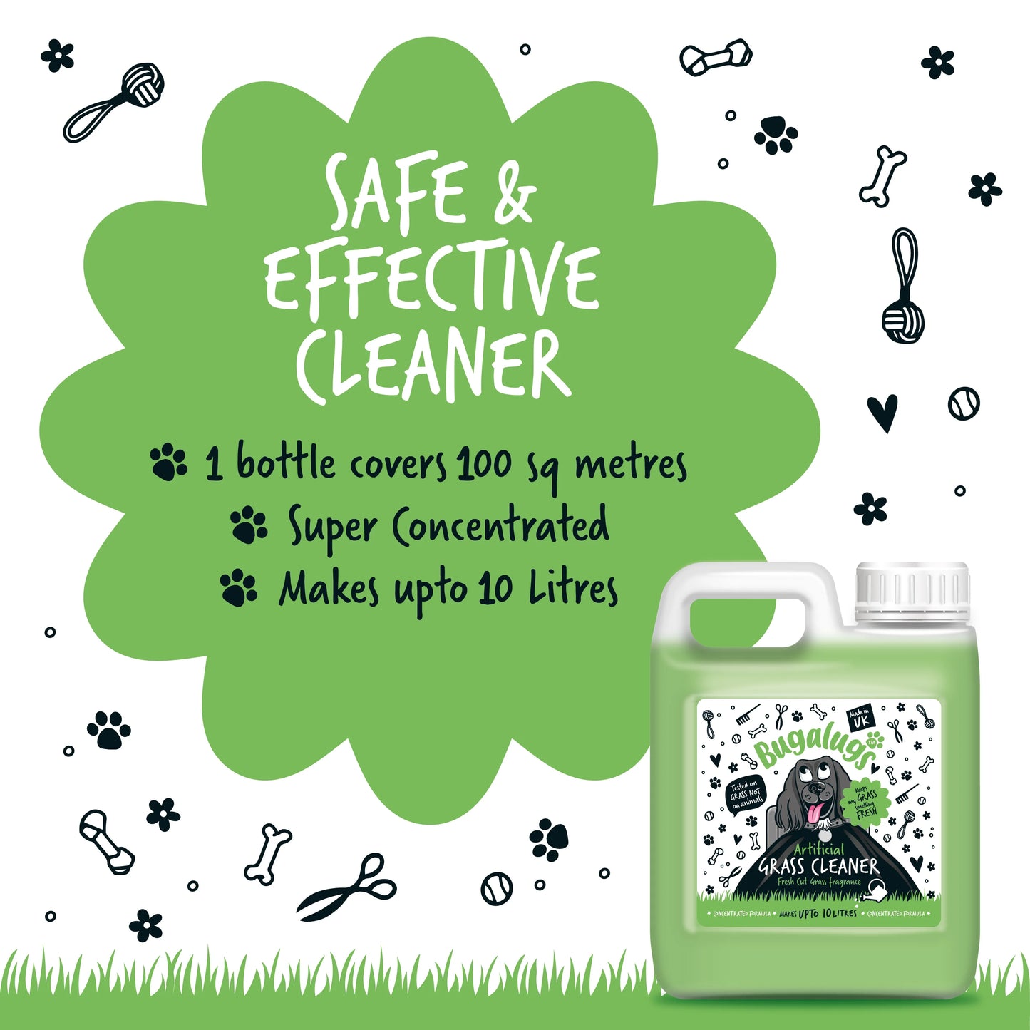 Bugalugs Artificial Grass Cleaner (Cut Grass Fragrance) 1 Litre
