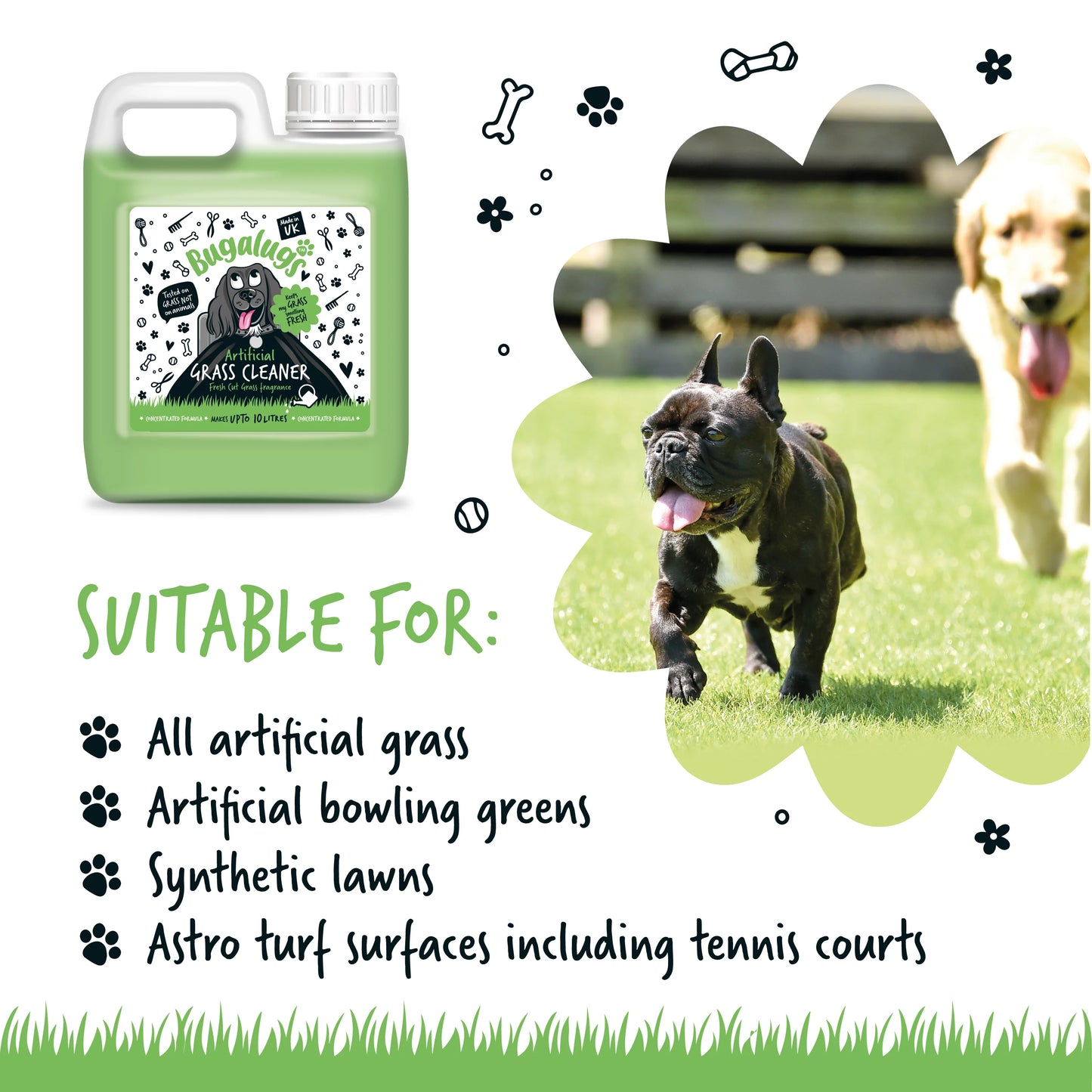 Bugalugs Artificial Grass Cleaner (Cut Grass Fragrance) 1 Litre