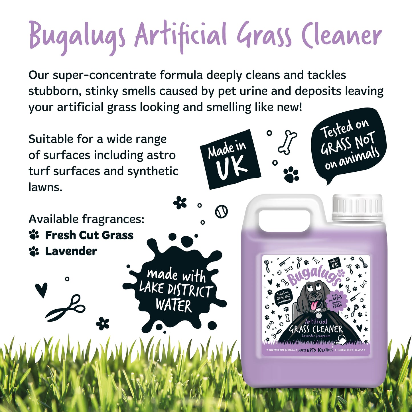 Bugalugs Artificial Grass Cleaner (Lavender Fragrance) 1 Litre