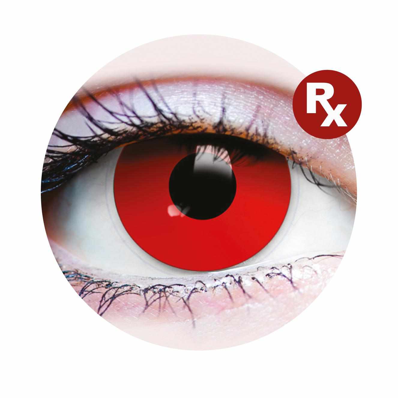 Red Colored contact lenses, Halloween Cosplay, color contacts, krazy lens, fancy lens, circle lens.
