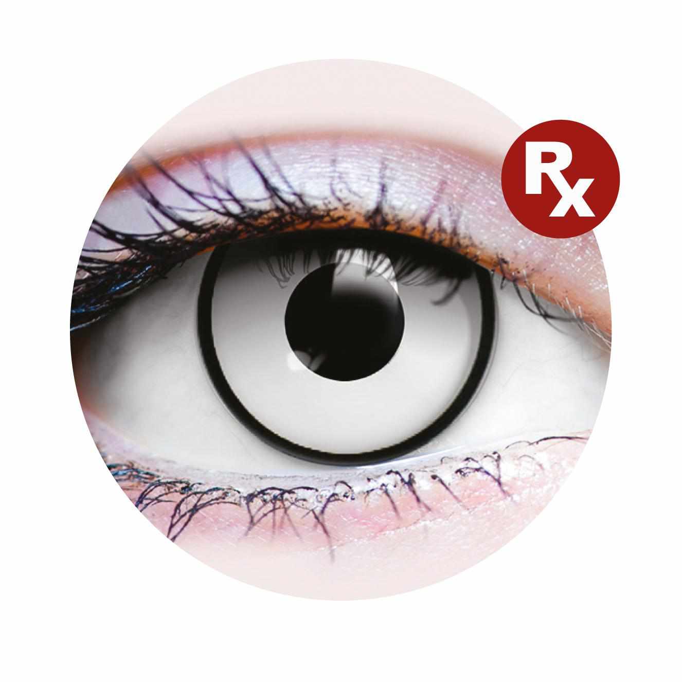 White Colored contact lenses, Halloween Cosplay, color contacts, krazy lens, fancy lens, circle lens.