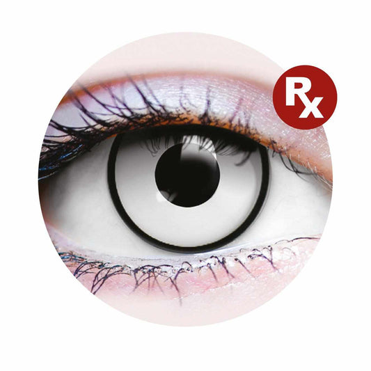 White Colored contact lenses, Halloween Cosplay, color contacts, krazy lens, fancy lens, circle lens.