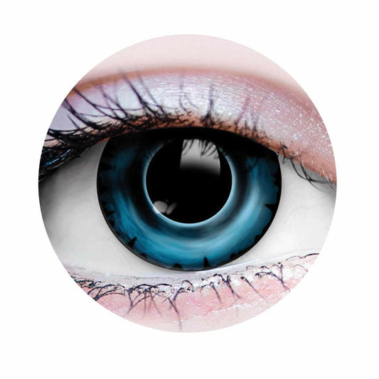 Piranha Blue Colored Contacts, Fish Eye Contact Lenses