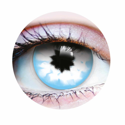 Blue, White Colored contact lenses, Halloween Cosplay, color contacts, krazy lens, fancy lens, circle lens.