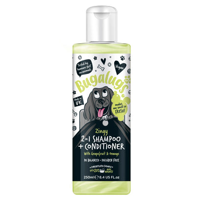 Bugalugs Zingy 2 in 1 Dog Shampoo & Conditioner 250ml