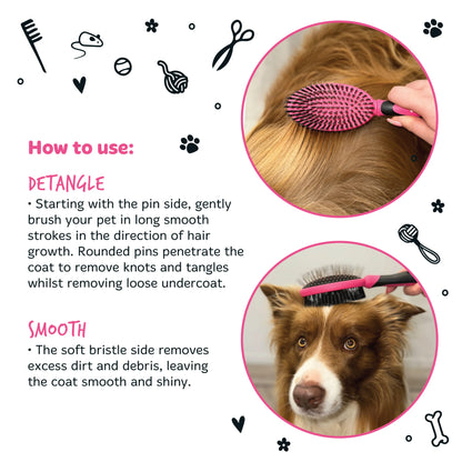 Bugalugs Pet 2 IN 1 Brush for Dogs & Cats
