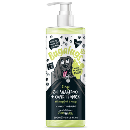 Bugalugs Zingy 2 in 1 Dog Shampoo & Conditioner 500ml