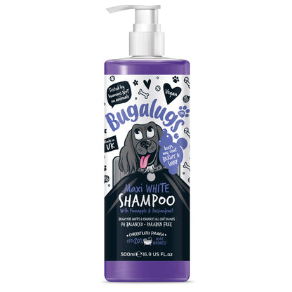 Bugalugs Maxi White Whitening Dog Shampoo  500ml