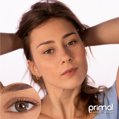 PRIMAL® Starlight Ash - Grey Colored contact lenses.