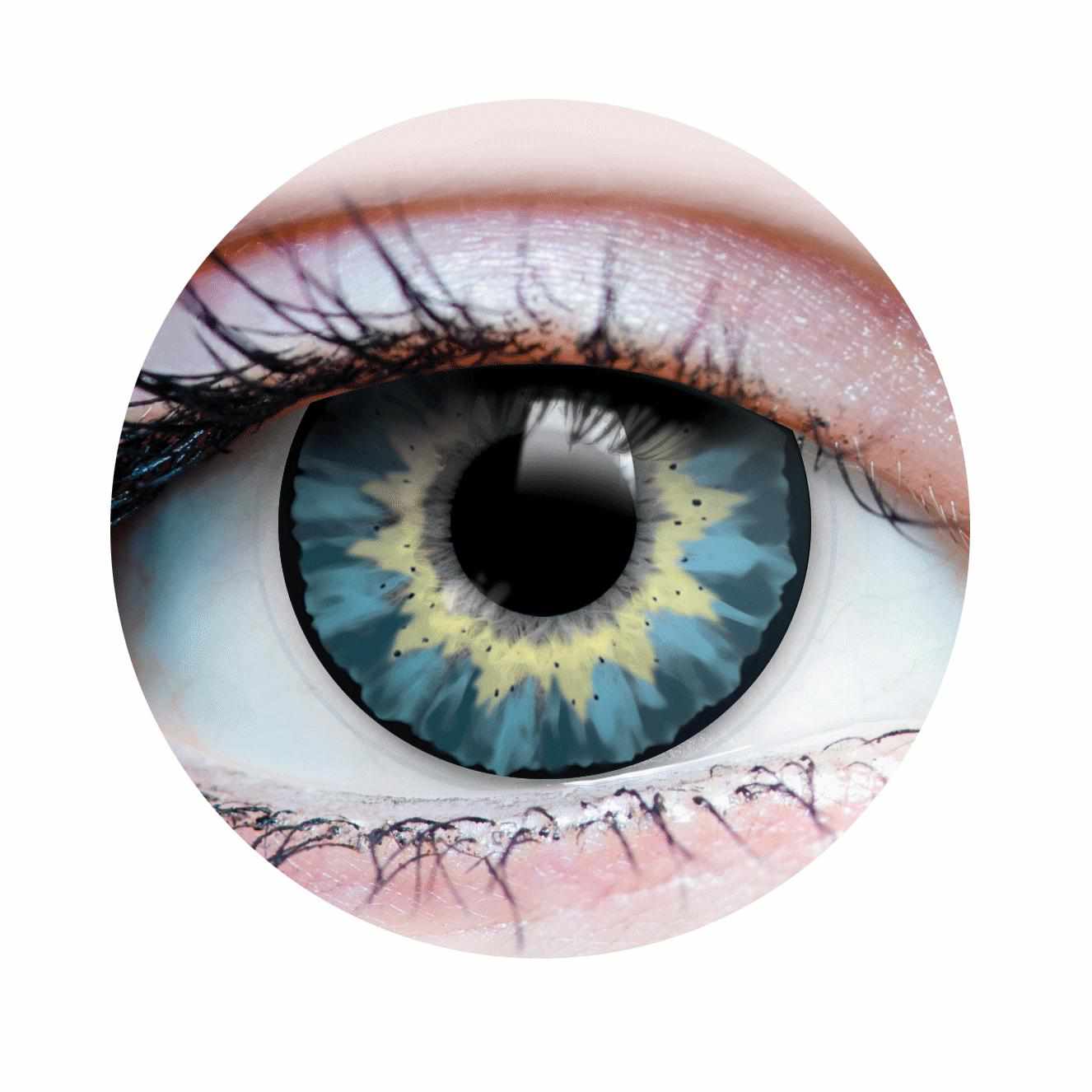 Blue colored contact lenses, coloured contact lenses, color contacts, circle lens.