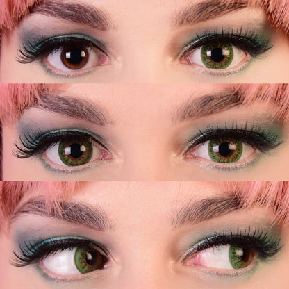 Green colored contact lenses, coloured contact lenses, circle lens, color contacts
