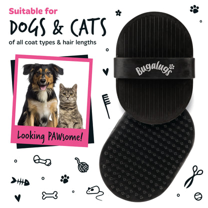Bugalugs Bath Brush for Dogs & Cats (Black)