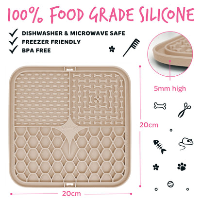 Bugalugs Lick Mat for Dogs & Cats (Beige)