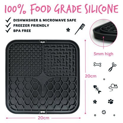 Bugalugs Lick Mat for Dogs & Cats (Black)